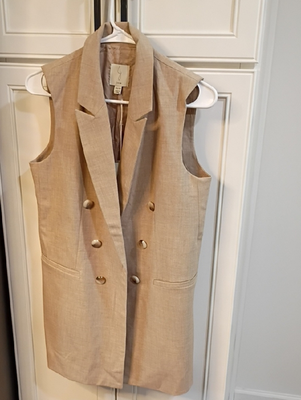 NWT Joie Soft Beige Lined Vest - Picture 2 of 8